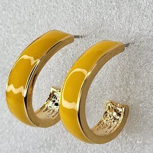 Yellow Cuff Hoop Earrings